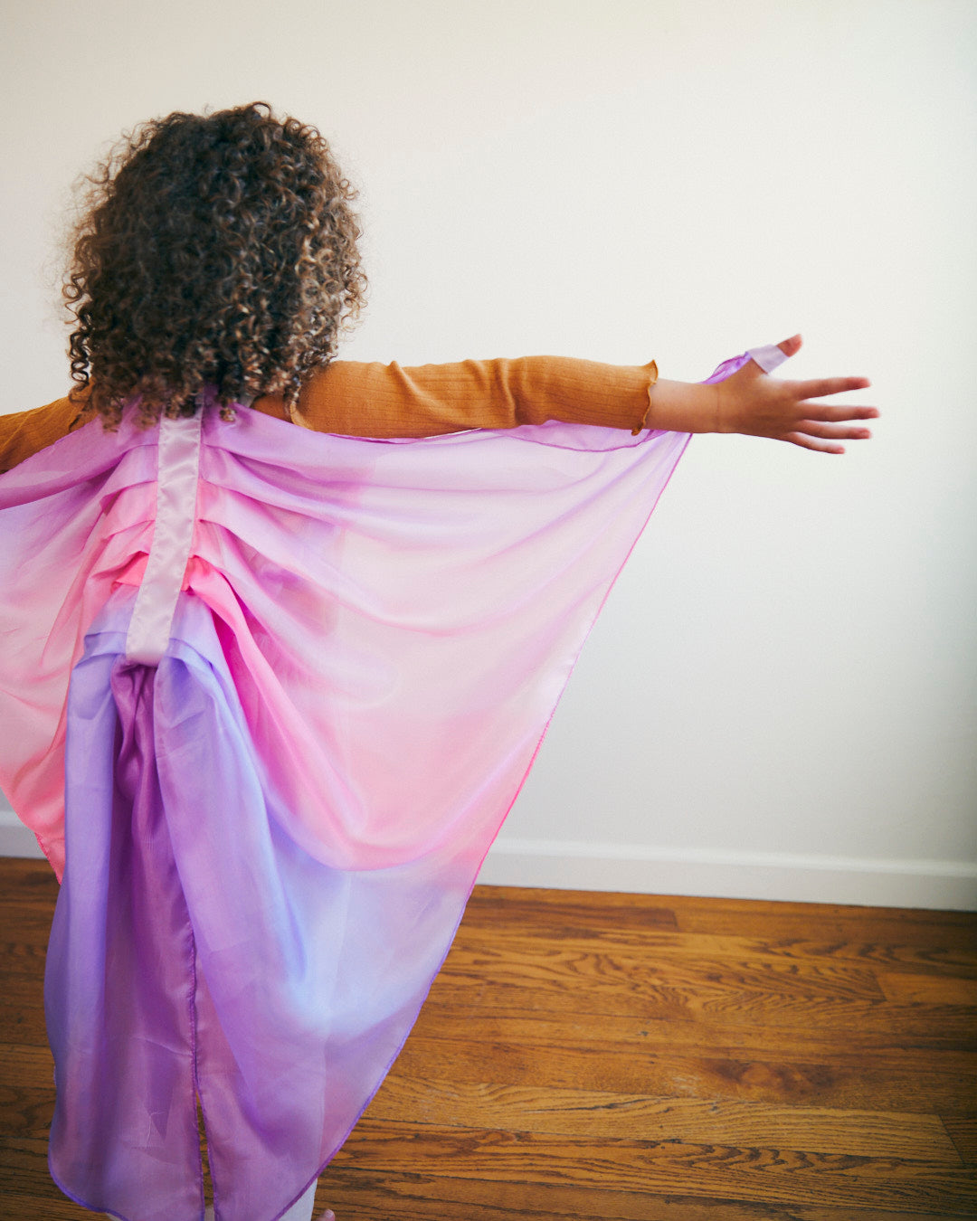 Eco-friendly fun!  These mulberry silk Butterfly Wings inspire imaginative play & double as a Halloween costume! Easy wear, ages 3+, sustainable.