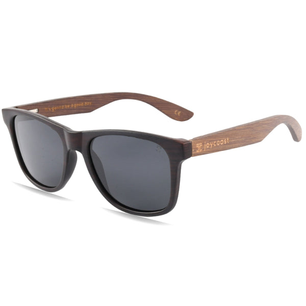 Joycoast Woodgrain Mozz American Walnut wooden sunglasses side profile view