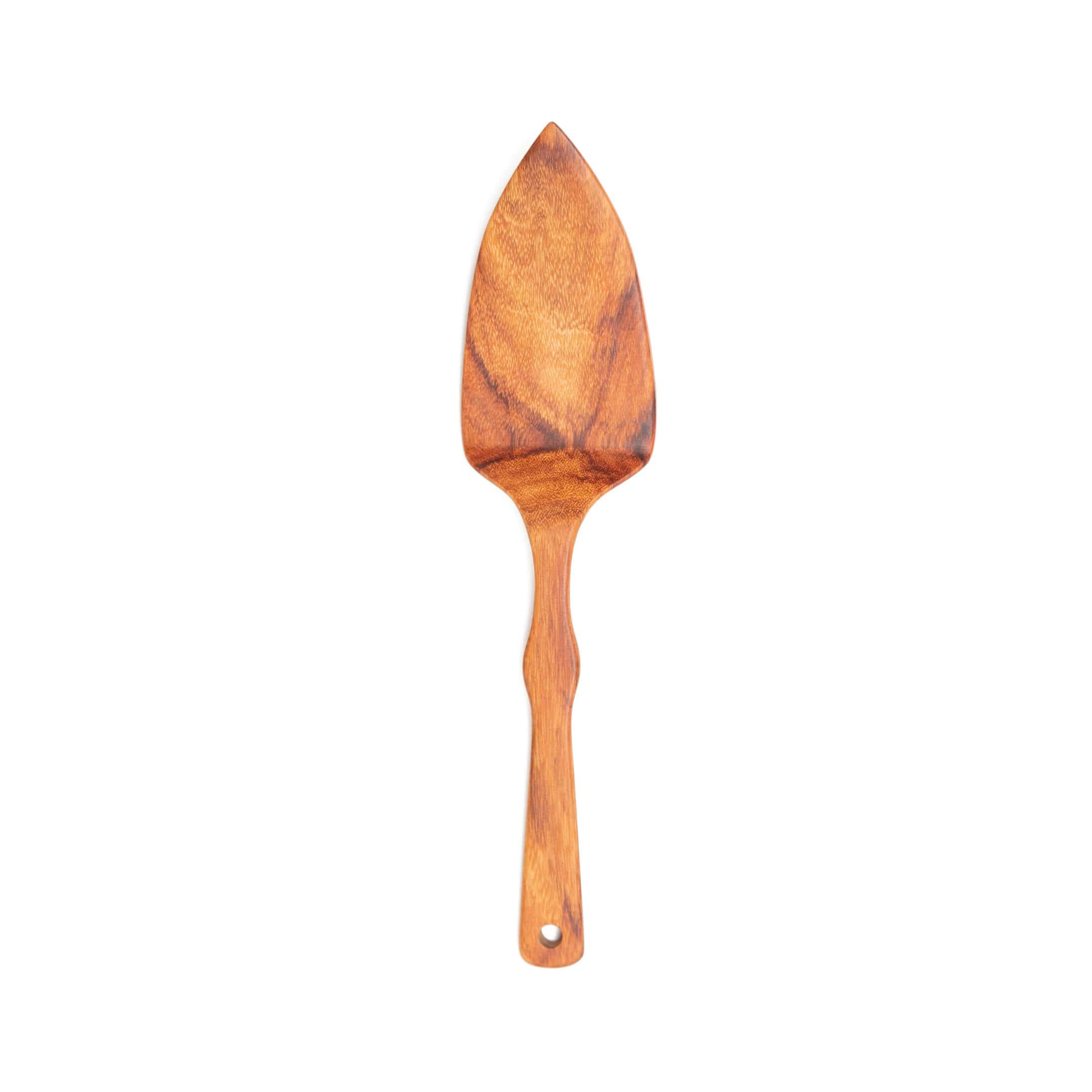 Hand-carved cake server: sustainable macawood or laurelwood, fair trade, handmade in Guatemala. Unique gift, eco-friendly kitchenware, elevate your table! ✨