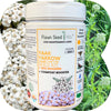 Flawn Seed Kits container with yaak yarrow seeds and soil builders on a natural background. Transform your lawn with non-GMO Yaak Yarrow — an easy-spread flowering lawn kit with compost & soil builders. Pollinator-friendly, drought-tolerant & low-maintenance. Shop now.