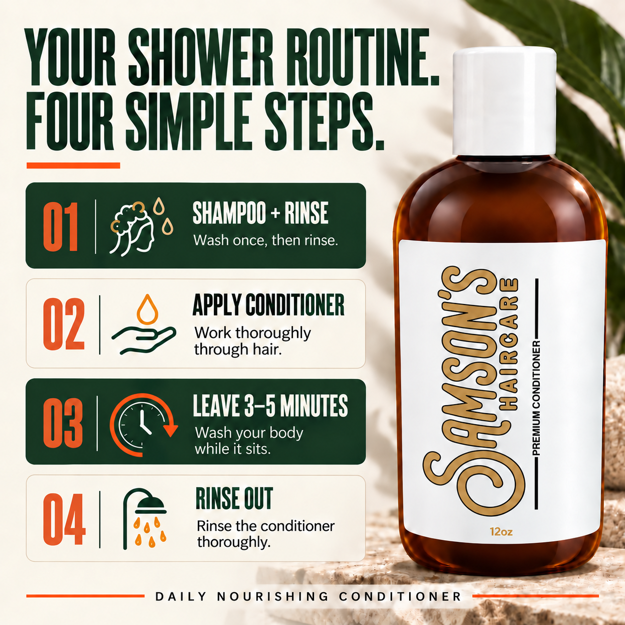 Samson's Daily Nourishing Conditioner – Shea Butter & Avocado Oil, 12 oz