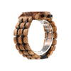 Wooden watch band on a white background