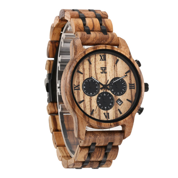 Breiler Zebrawood Chronograph: Bold Design, Precise Functionality, Sustainable Gift