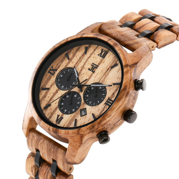 Breiler Zebrawood Chronograph: Bold Design, Precise Functionality, Sustainable Gift