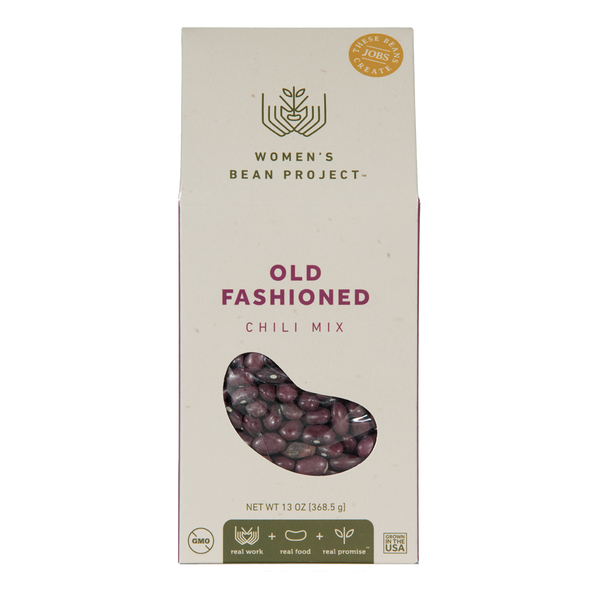 Box of Women's Bean Project Old Fashioned Chili Mix on a white background