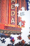 Close-up of the theatre marquee detail in the Alameda Theatre puzzle artwork