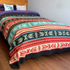 Close-up of intricate Aztec Southwest weave pattern on Purely Alpaca bed blanket