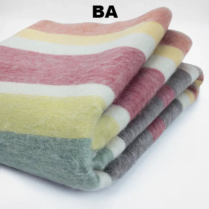 Striped Alpaca Bed Blanket – Soft, Warm & Lightweight | Purely Alpaca