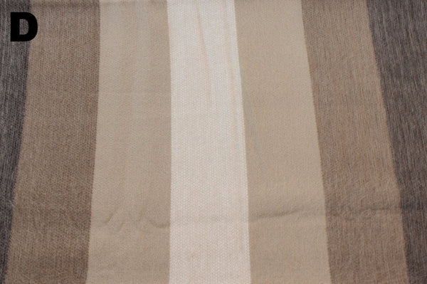 Striped fabric with brown, beige, and white colors