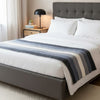 Purely Alpaca striped blanket folded neatly, highlighting brushed texture and soft alpaca fibre