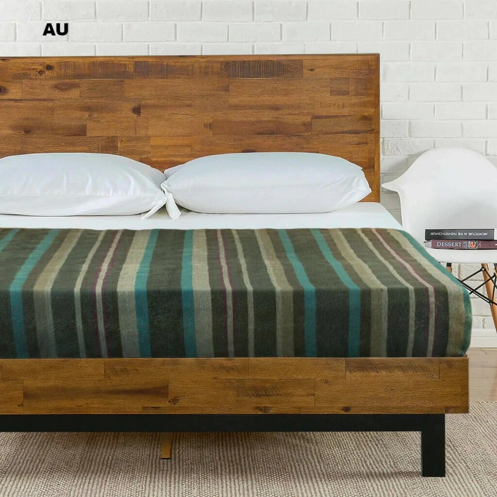 Striped Alpaca Bed Blanket – Soft, Warm & Lightweight | Purely Alpaca