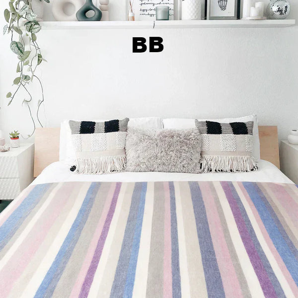 Striped Alpaca Bed Blanket – Soft, Warm & Lightweight | Purely Alpaca