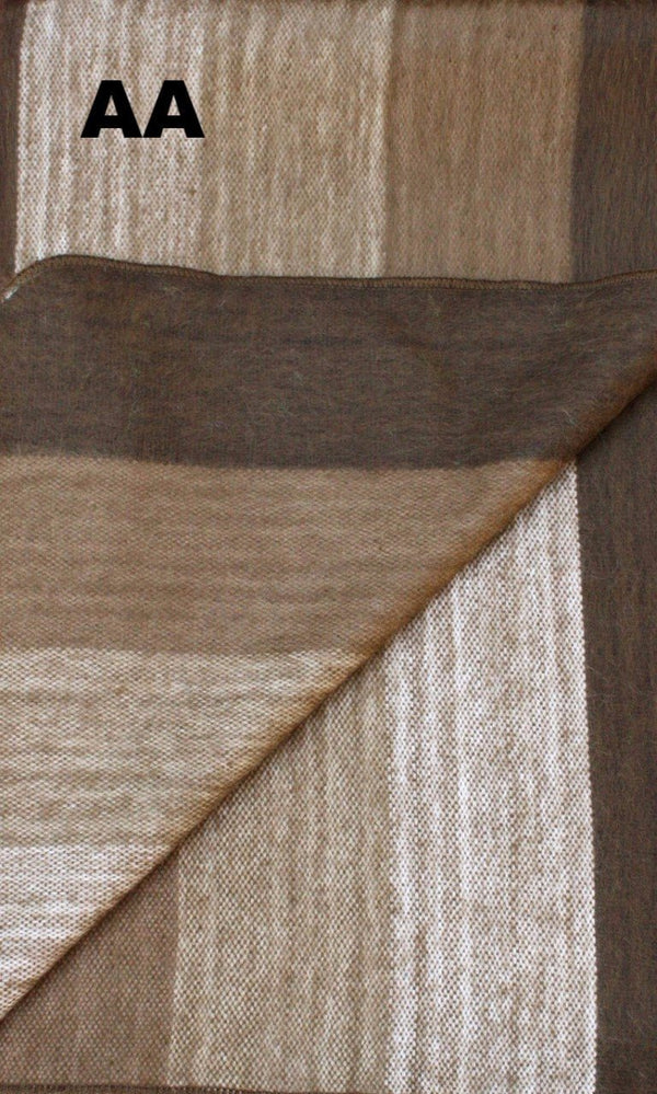 Close-up of a textured fabric with brown and beige colors, labeled 'AA'.