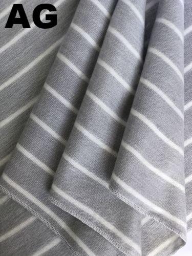 Gray fabric with white stripes and 'AG' logo in the corner