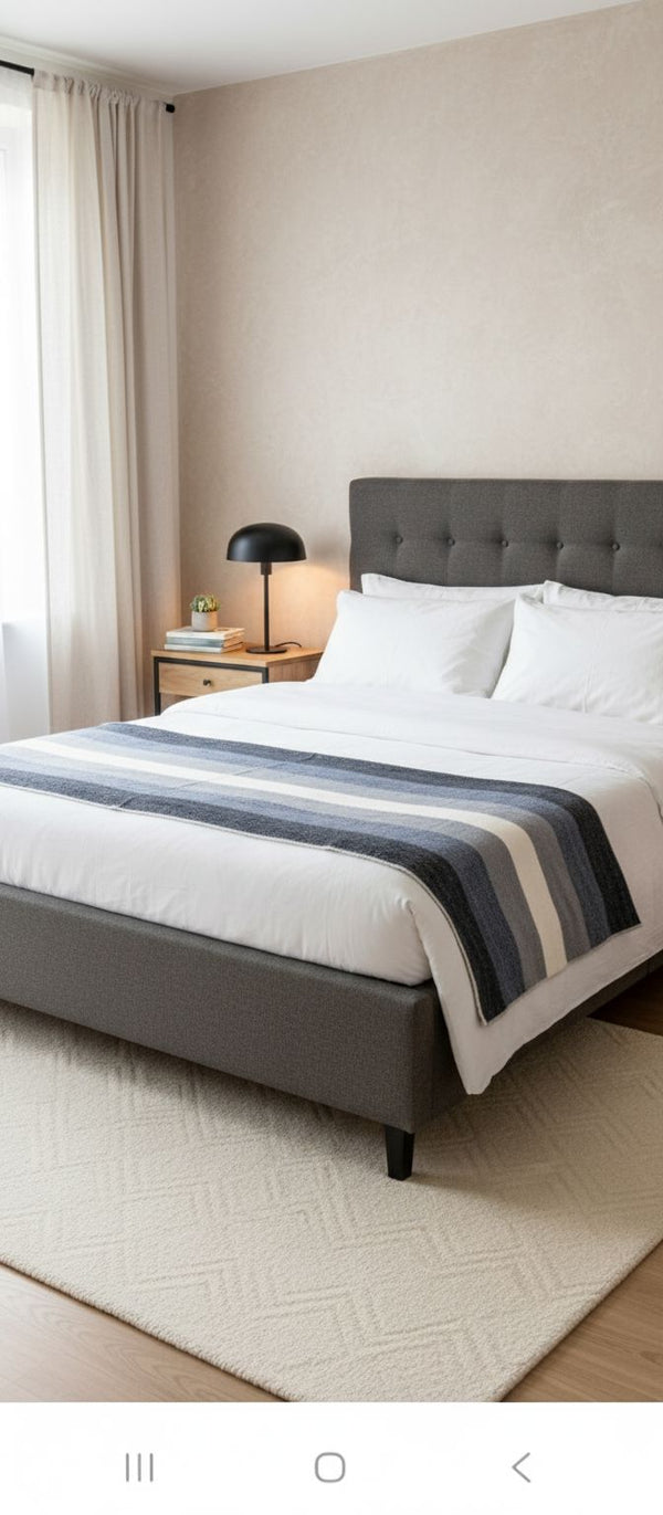 Striped Alpaca Bed Blanket – Soft, Warm & Lightweight | Purely Alpaca
