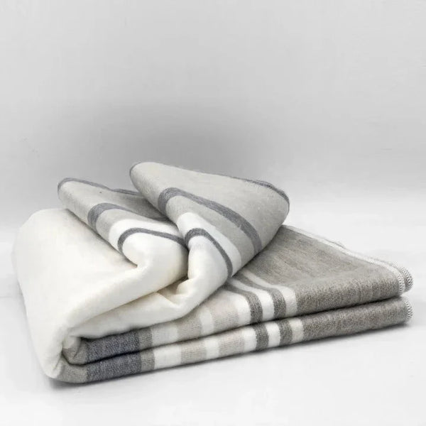 Striped Alpaca Bed Blanket – Soft, Warm & Lightweight | Purely Alpaca