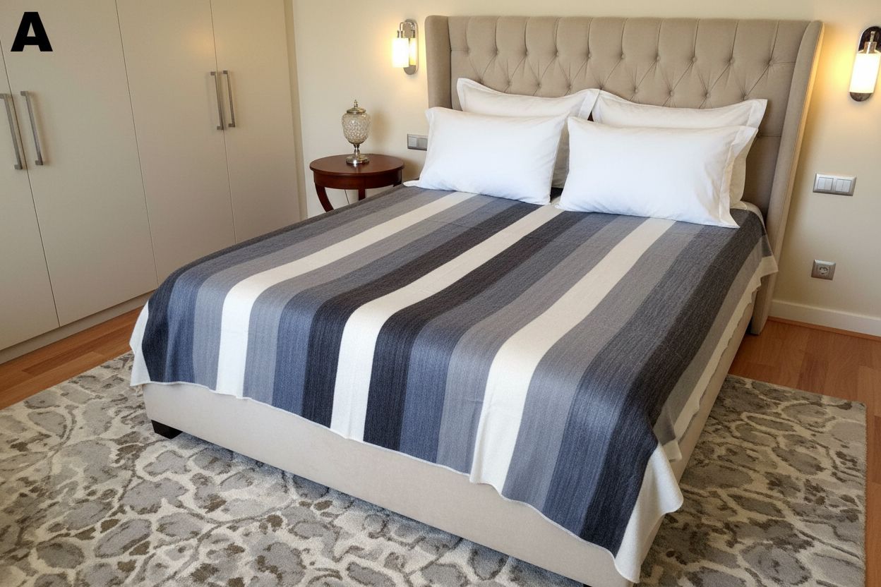 Striped Alpaca Bed Blanket – Soft, Warm & Lightweight | Purely Alpaca