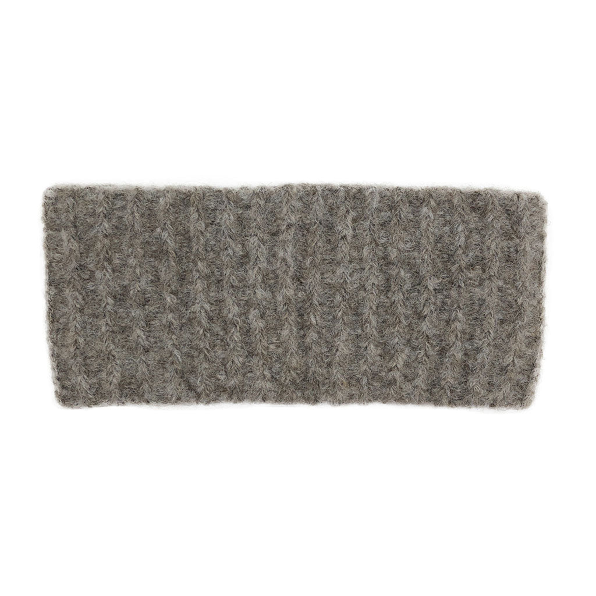 Gray knitted headband on a white background