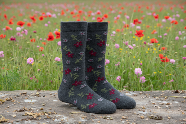 Alpaca Flower Socks