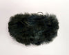 Dark green fur pouch on a white background