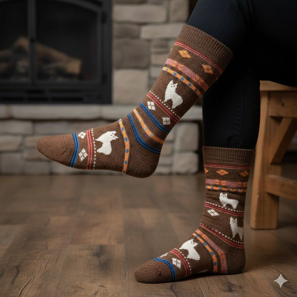Alpaca Watching Socks – Soft Alpaca Blend Socks for Adults & Kids