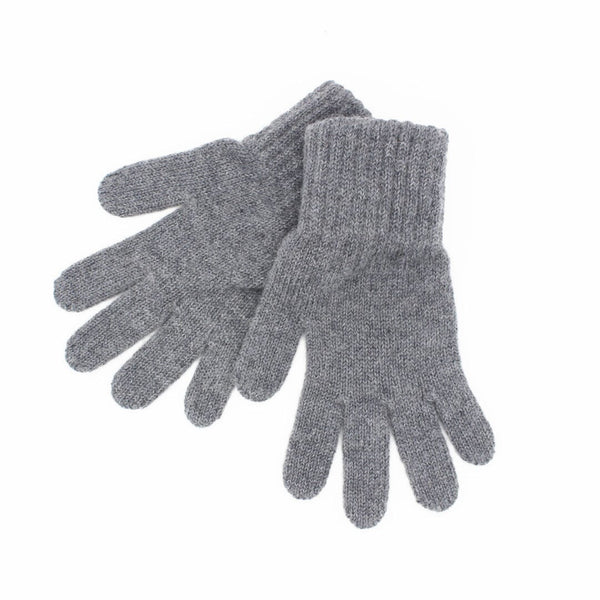 Pair of gray gloves on a white background