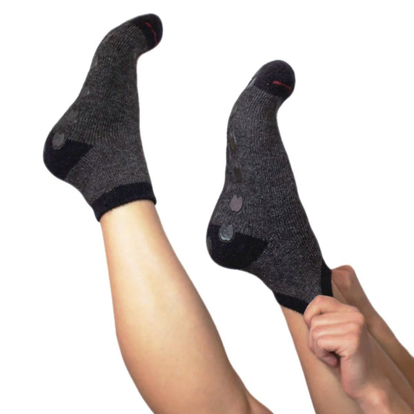 Stay cozy with AlpacaTrax Gripper Slipper Socks – ultra-warm, non-slip alpaca wool socks for men & women. Breathable, odor-free, durable, and machine washable. Perfect house slipper alternative.