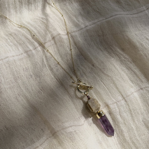 Amethyst Satellite Chain Necklace - Healing and Protective Jewelry