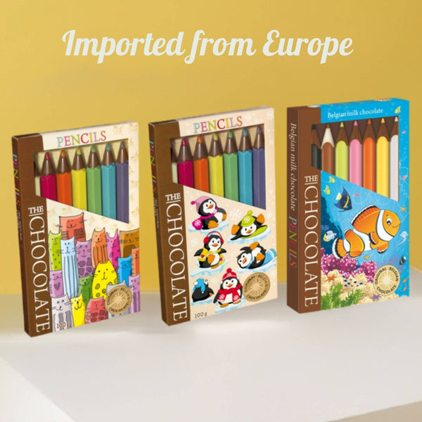 Milk Chocolate Crayon Boxes | 3-Pack (21 Pcs) Artisan European Treats