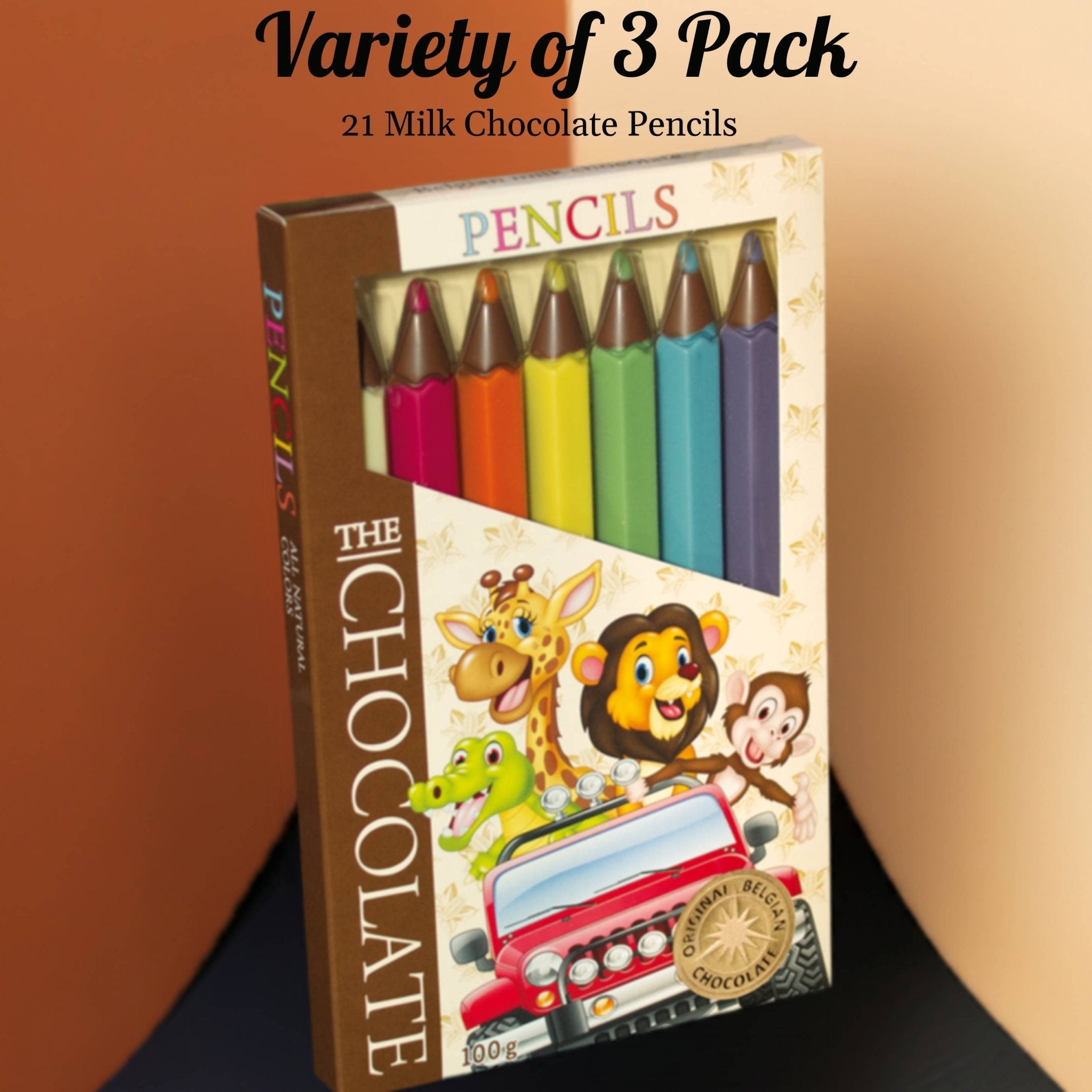 Milk Chocolate Crayon Boxes | 3-Pack (21 Pcs) Artisan European Treats