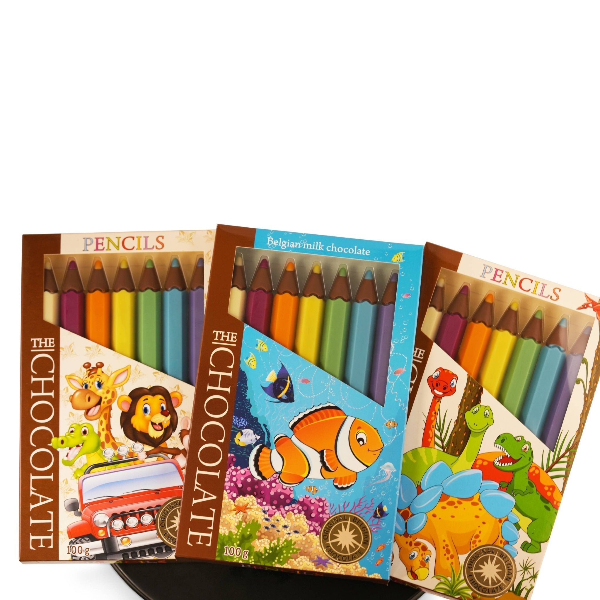 Milk Chocolate Crayon Boxes | 3-Pack (21 Pcs) Artisan European Treats