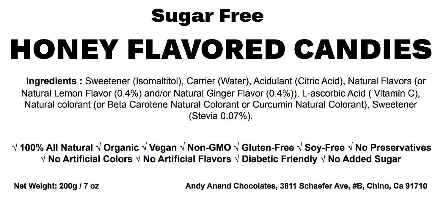 Andy Anand sugar-free functional candy with honey, ginger, propolis and Vitamin C — made in Europe