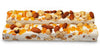Two bars of nougat with nuts on a white background