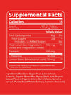 Supplemental facts label on a red background
