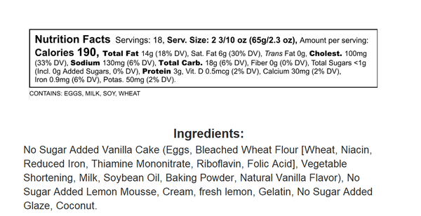 Nutrition facts and ingredients list for a product on a white background