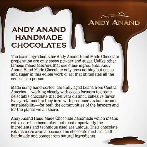 Andy Anand Handmade Chocolates advertisement with chocolate drizzle