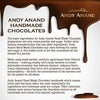 Andy Anand Handmade Chocolates advertisement with chocolate drizzle