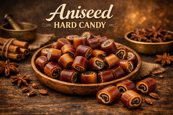 Andy Anand sugar free aniseed candy with real aniseed ingredient detail, diabetic friendly treat