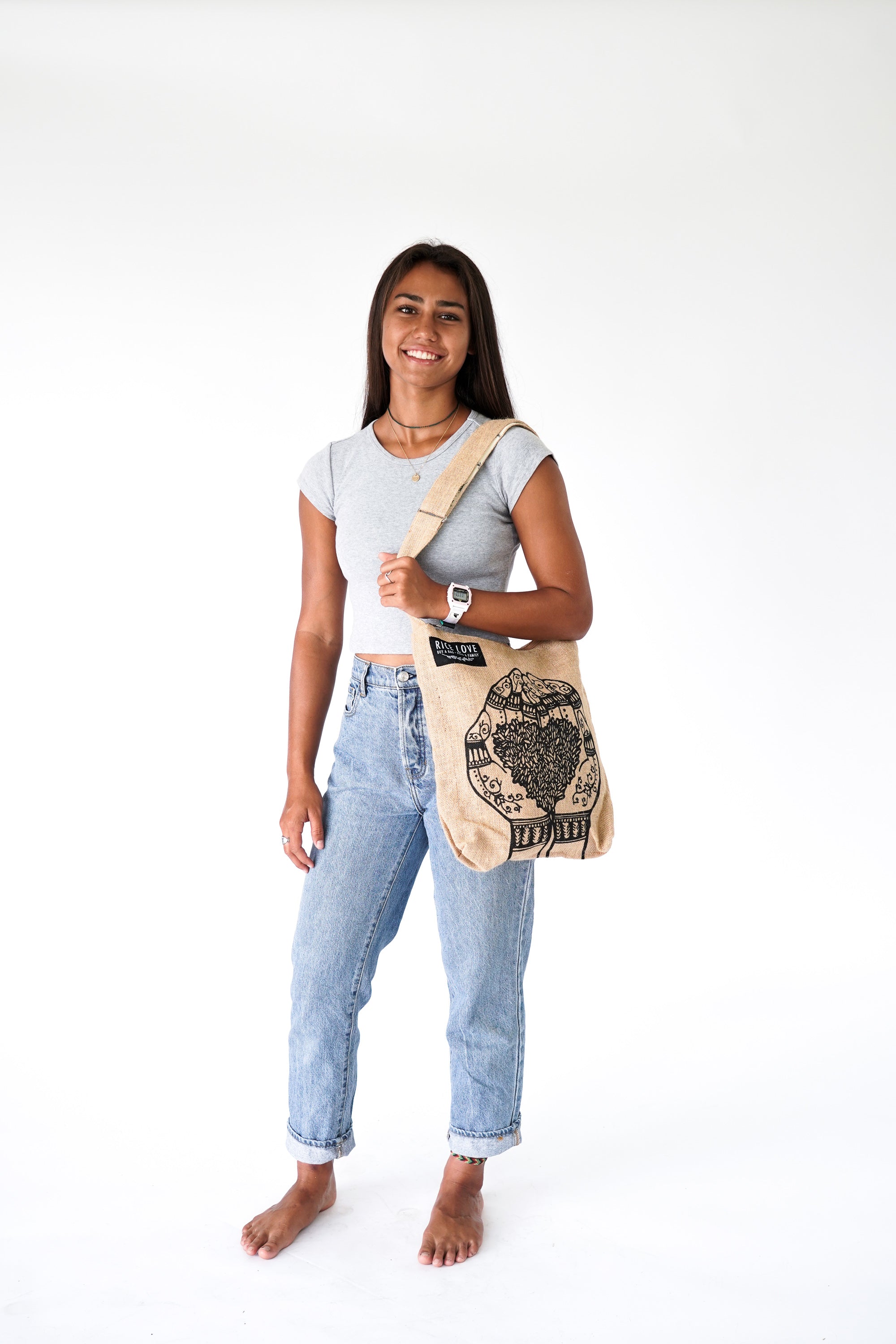 Artist Series Rice Bag – Upcycled Jute, Fair Trade Gift