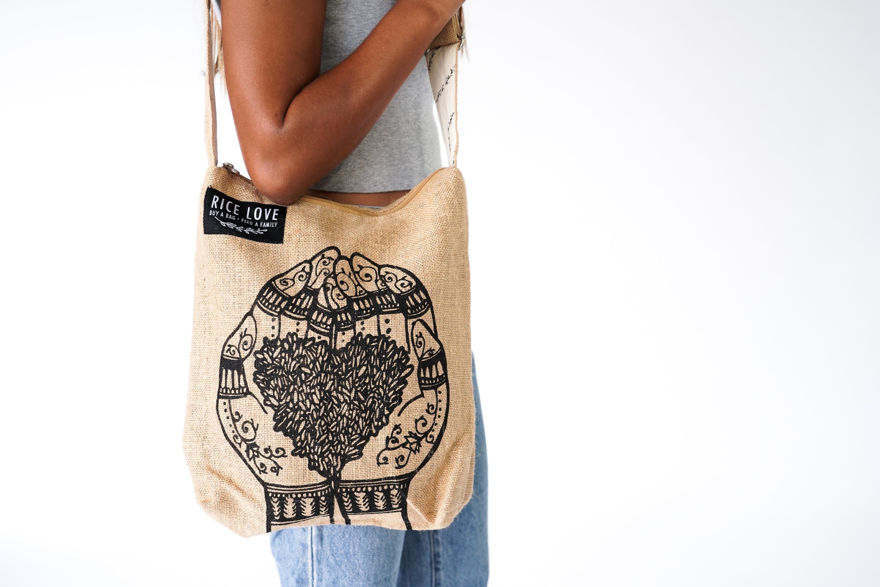 Artist Series Rice Bag – Upcycled Jute, Fair Trade Gift