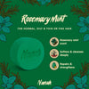 Nanah Rosemary Mint soap bar with product details on a green background. NANAH Rosemary Mint shampoo bar — sulfate-free, stimulates hair growth with rosemary, horsetail & peppermint. For fine & thinning hair. Replaces 3 bottles. Shop now.