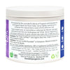 Container label with text and branding on a white background