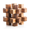 Wooden cube puzzle on a white background
