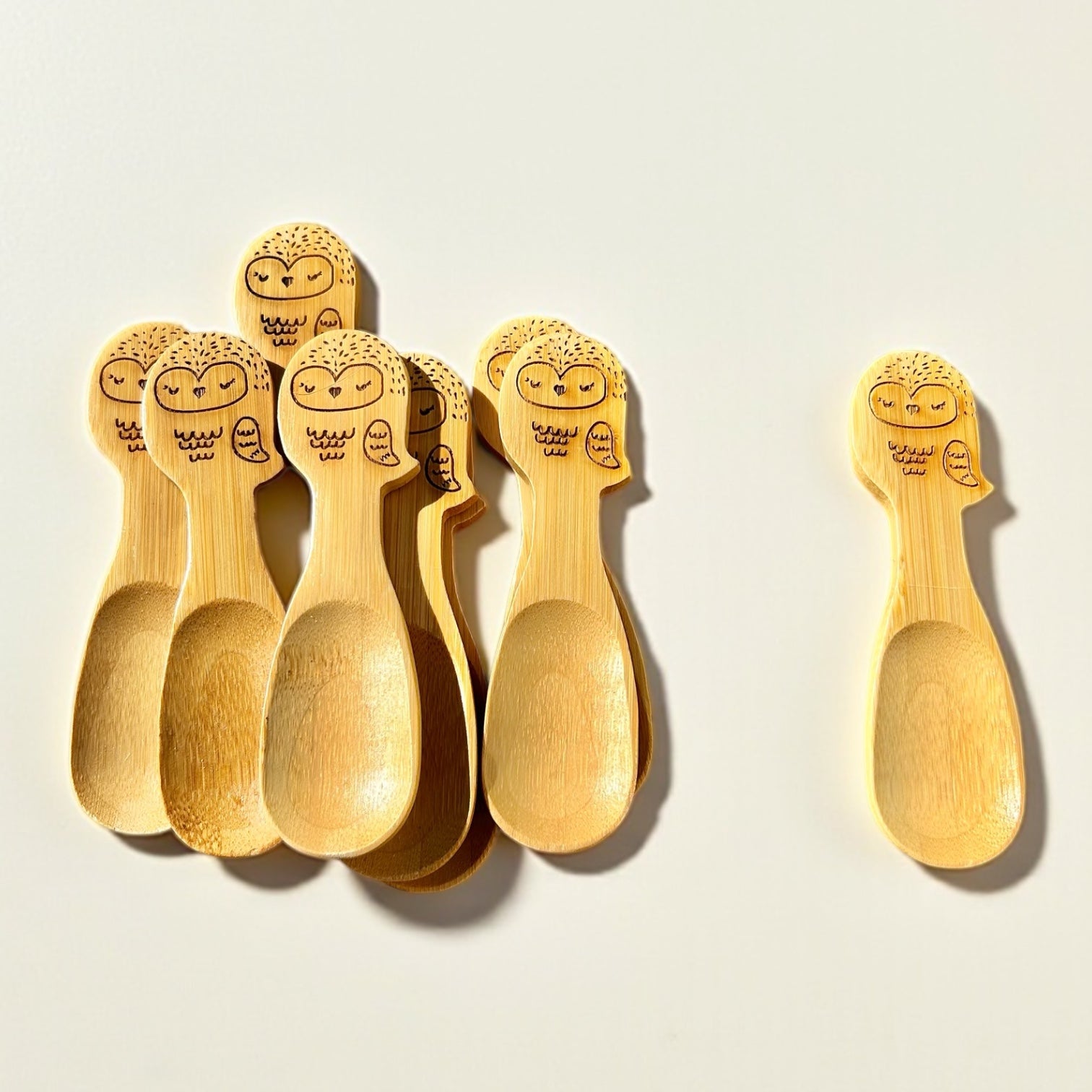Bamboo Animal Kids Spoons - Hand-Carved Natural Bamboo Set