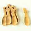 Bamboo Animal Kids Spoons - Hand-Carved Natural Bamboo Set