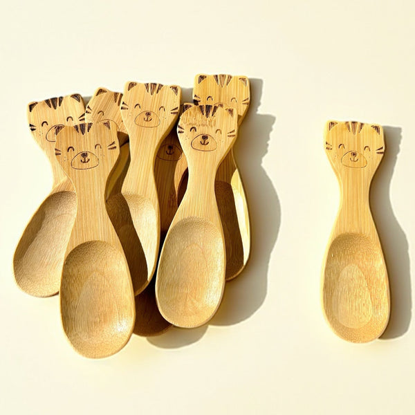 Bamboo Animal Kids Spoon sized for a child's small hand