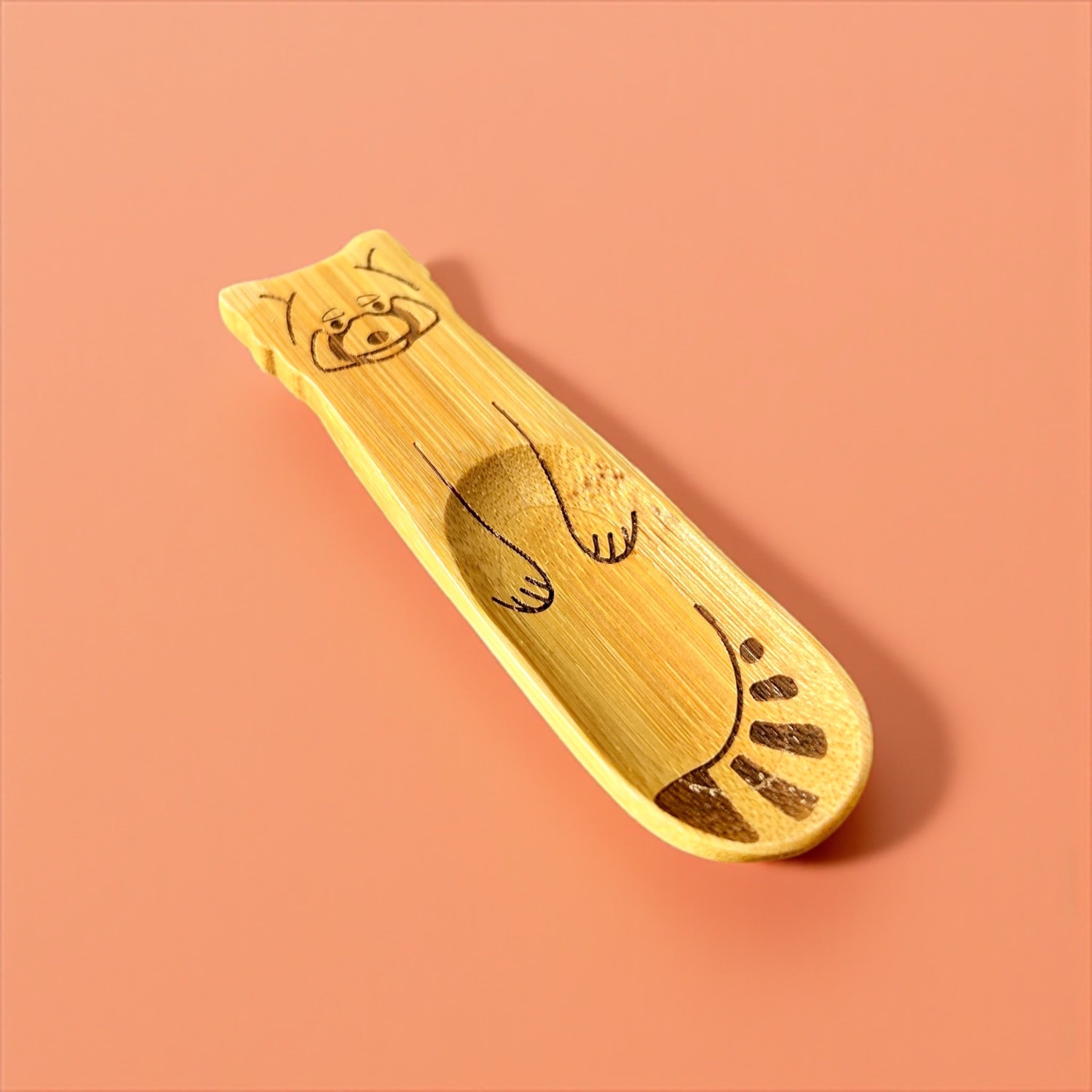 Bamboo Animal Kids Spoons - Hand-Carved Natural Bamboo Set