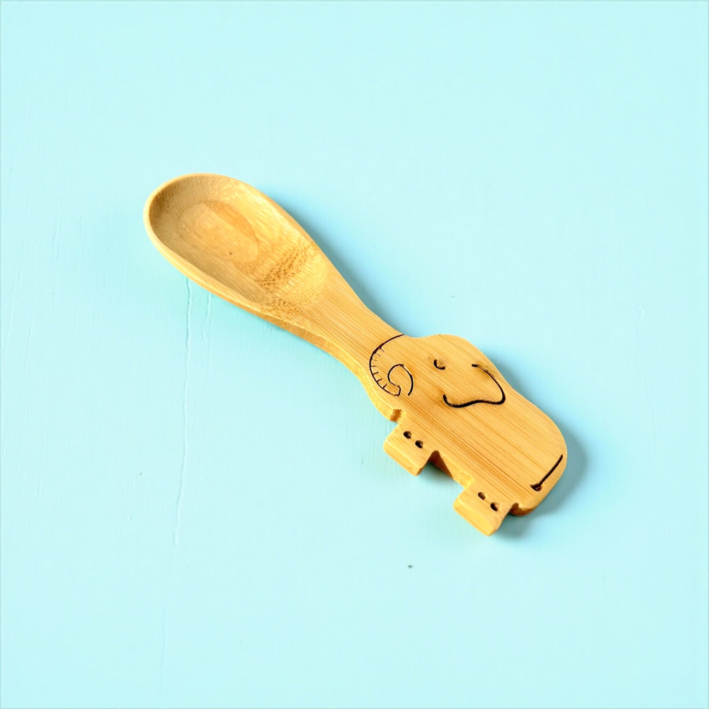 Bamboo Animal Kids Spoons - Hand-Carved Natural Bamboo Set