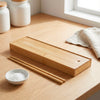Close-up view of the large Bamboo Chopstick Storage Box made from natural bamboo