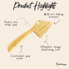 Bamboo Dough Scraper used to clear flour from a work surface